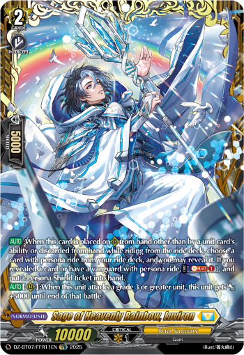 (FFR11) Cardfight Vanguard Moon Fangs & Cerulean Blaze Single: Sage of Heavenly Rainbow, Luviron [D-Format] (V.2 - Double Frame Rare)  Double Frame Rare