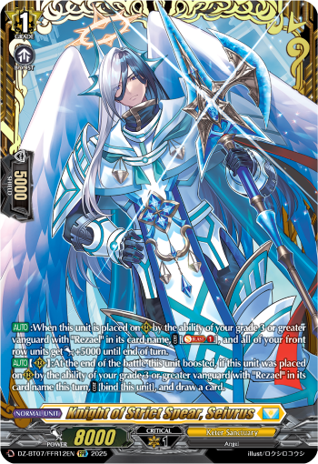 (FFR12) Cardfight Vanguard Moon Fangs & Cerulean Blaze Single: Knight of Strict Spear, Seivrus [D-Format] (V.2 - Double Frame Rare)  Double Frame Rare