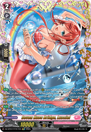 (FFR17) Cardfight Vanguard Moon Fangs & Cerulean Blaze Single: Seven Hues Bridge, Lucciel [D-Format] (V.2 - Double Frame Rare)  Double Frame Rare