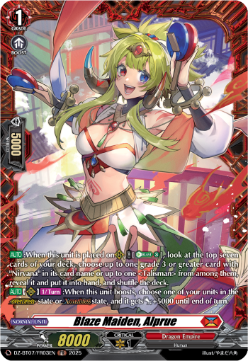 (FR03) Cardfight Vanguard Moon Fangs & Cerulean Blaze Single: Blaze Maiden, Alprue [D-Format] (V.2 - Frame Rare)  Frame Rare