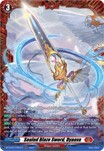 (FR04) Cardfight Vanguard Moon Fangs & Cerulean Blaze Single: Sealed Blaze Sword, Dyaava [D-Format] (V.2 - Frame Rare)  Frame Rare