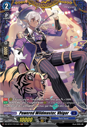 (FR13) Cardfight Vanguard Moon Fangs & Cerulean Blaze Single: Powered Wildmaster, Vhigor [D-Format] (V.2 - Frame Rare)  Frame Rare
