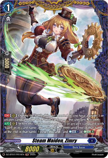 (FR14) Cardfight Vanguard Moon Fangs & Cerulean Blaze Single: Steam Maiden, Zimry [D-Format] (V.2 - Frame Rare)  Frame Rare