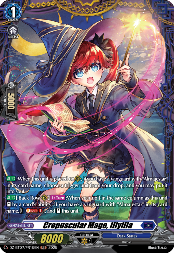 (FR15) Cardfight Vanguard Moon Fangs & Cerulean Blaze Single: Crepuscular Mage, Illyllia [D-Format] (V.2 - Frame Rare)  Frame Rare