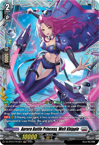 (FR18) Cardfight Vanguard Moon Fangs & Cerulean Blaze Single: Aurora Battle Princess, Welt Khipple [D-Format] (V.2 - Frame Rare)  Frame Rare
