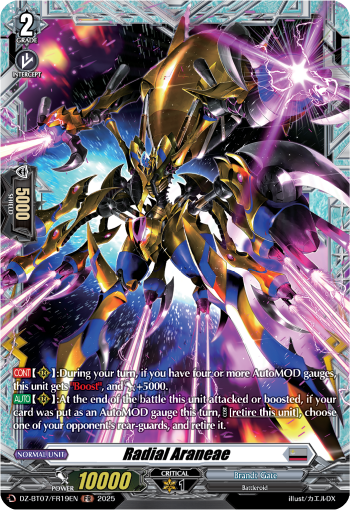 (FR19) Cardfight Vanguard Moon Fangs & Cerulean Blaze Single: Radial Araneae [D-Format] (V.2 - Frame Rare)  Frame Rare