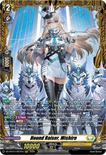 (FR27) Cardfight Vanguard Moon Fangs & Cerulean Blaze Single: Hound Raiser, Mishiro [D-Format] (V.2 - Frame Rare)  Frame Rare