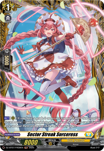 (FR30) Cardfight Vanguard Moon Fangs & Cerulean Blaze Single: Sector Streak Sorceress [D-Format] (V.2 - Frame Rare)  Frame Rare