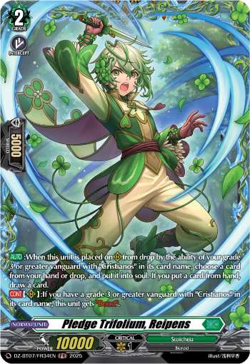 (FR34) Cardfight Vanguard Moon Fangs & Cerulean Blaze Single: Pledge Trifolium, Reipens [D-Format] (V.2 - Frame Rare)  Frame Rare