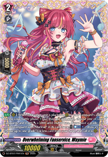 (FR41) Cardfight Vanguard Moon Fangs & Cerulean Blaze Single: Overwhelming Fanservice, Waymie [D-Format] (V.2 - Frame Rare)  Frame Rare