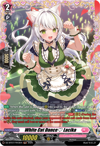 (FR43) Cardfight Vanguard Moon Fangs & Cerulean Blaze Single: White Cat Dance Lacika [D-Format] (V.2 - Frame Rare)  Frame Rare