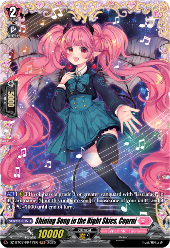 (FR47) Cardfight Vanguard Moon Fangs & Cerulean Blaze Single: Shining Song in the Night Skies, Coprni [D-Format] (V.2 - Frame Rare)  Frame Rare