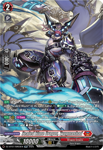 (SR03) Cardfight Vanguard Moon Fangs & Cerulean Blaze Single: Sealed Blaze Dragon, Yyugmashad [D-Format] (V.3 - Silver Rare)  Silver Rare