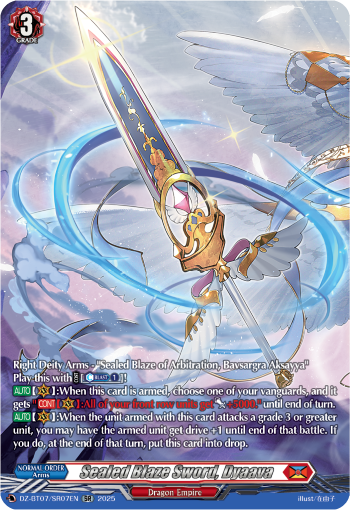 (SR07) Cardfight Vanguard Moon Fangs & Cerulean Blaze Single: Sealed Blaze Sword, Dyaava [D-Format] (V.3 - Silver Rare)  Silver Rare