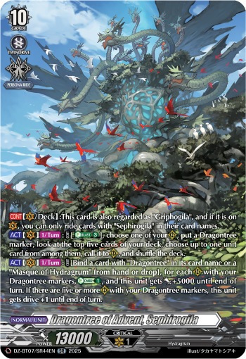 (SR44) Cardfight Vanguard Moon Fangs & Cerulean Blaze Single: Dragontree of Advent, Sephirogila [D-Format] (V.4 - Silver Rare)  Silver Rare