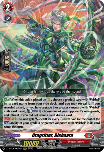 (002) Cardfight Vanguard Knights 0f Rebirth Single: Dragritter, Bishaara [D-Format] (V.1 - Triple Rare)  Triple Rare