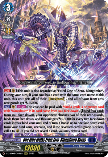 (004) Cardfight Vanguard Knights 0f Rebirth Single: One Who Walks From Zero, Blangdmire Nexus [D-Format] (V.1 - Triple Rare)  Triple Rare