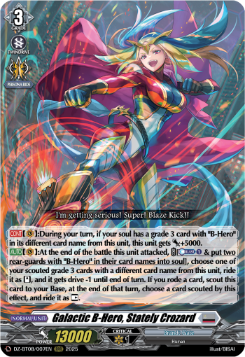 (007) Cardfight Vanguard Knights 0f Rebirth Single: Galactic B-Hero, Stately Crozard [D-Format] (V.1 - Triple Rare)  Triple Rare