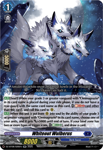 (026) Cardfight Vanguard Knights 0f Rebirth Single: Whiteout Wulberus [D-Format] (V.1 - Double Rare)  Double Rare