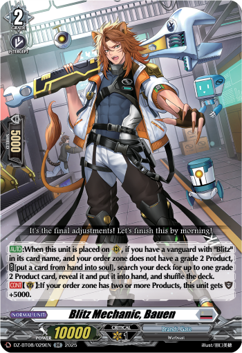 (029) Cardfight Vanguard Knights 0f Rebirth Single: Blitz Mechanic, Bauen [D-Format] (V.1 - Double Rare)  Double Rare