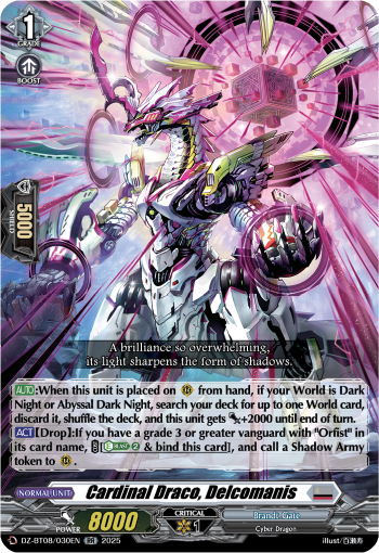 (030) Cardfight Vanguard Knights 0f Rebirth Single: Cardinal Draco, Delcomanis [D-Format] (V.1 - Double Rare)  Double Rare
