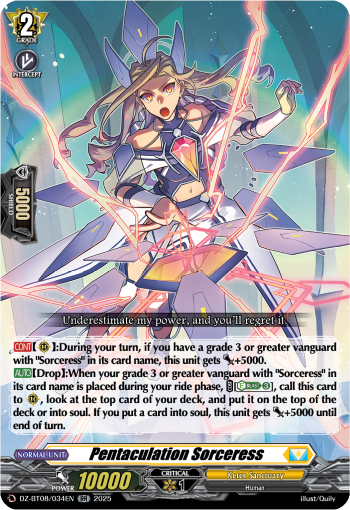 (034) Cardfight Vanguard Knights 0f Rebirth Single: Pentaculation Sorceress [D-Format] (V.1 - Double Rare)  Double Rare