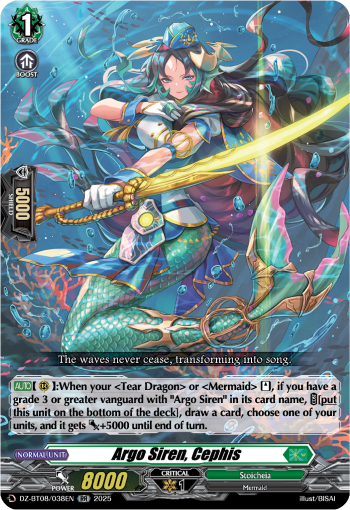 (038) Cardfight Vanguard Knights 0f Rebirth Single: Argo Siren, Cephis [D-Format] (V.1 - Double Rare)  Double Rare
