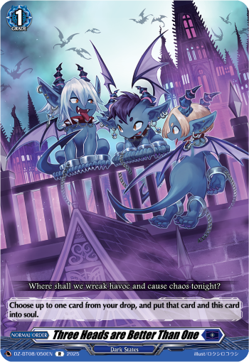 (050) Cardfight Vanguard Knights 0f Rebirth Single: Three Heads are Better Than One [D-Format] (V.1 - Rare)  Rare