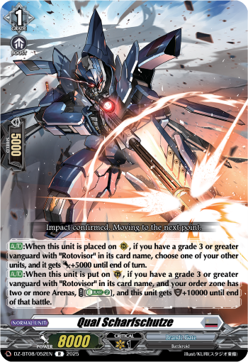 (052) Cardfight Vanguard Knights 0f Rebirth Single: Qual Scharfschutze [D-Format] (V.1 - Rare)  Rare