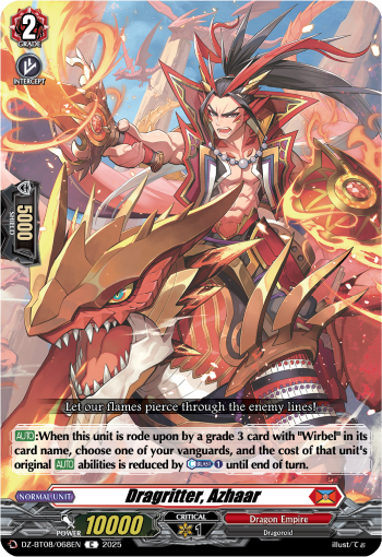 (068) Cardfight Vanguard Knights 0f Rebirth Single: Dragritter, Azhaar [D-Format]  Common