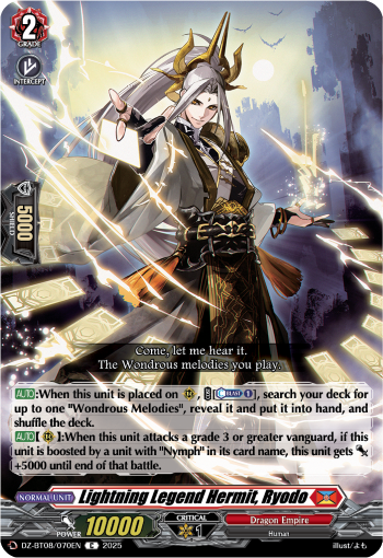 (070) Cardfight Vanguard Knights 0f Rebirth Single: Lightning Legend Hermit, Ryodo [D-Format]  Common