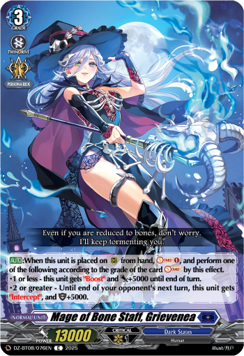 (076) Cardfight Vanguard Knights 0f Rebirth Single: Mage of Bone Staff, Grievenea [D-Format]  Common