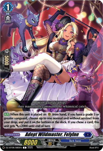 (080) Cardfight Vanguard Knights 0f Rebirth Single: Adept Wildmaster, Felylne [D-Format]  Common