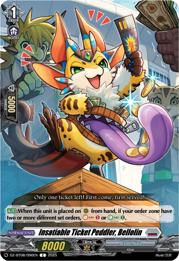 (090) Cardfight Vanguard Knights 0f Rebirth Single: Insatiable Ticket Peddler, Bellolin [D-Format]  Common