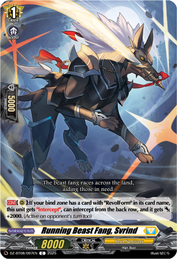 (097) Cardfight Vanguard Knights 0f Rebirth Single: Running Beast Fang, Svrind [D-Format]  Common