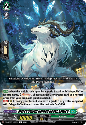 (102) Cardfight Vanguard Knights 0f Rebirth Single: Mercy Sylvan Horned Beast, Lattice [D-Format]  Common
