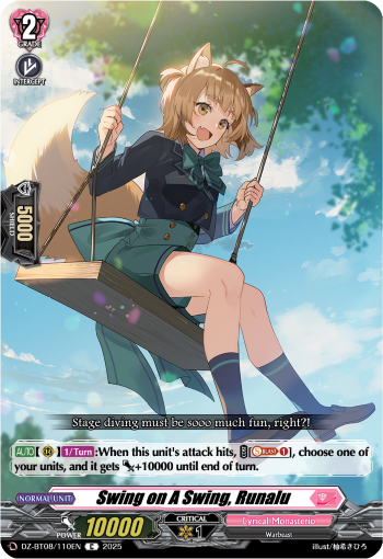 (110) Cardfight Vanguard Knights 0f Rebirth Single: Swing on A Swing, Runalu [D-Format]  Common