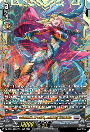 (FFR07) Cardfight Vanguard Knights 0f Rebirth Single: Galactic B-Hero, Stately Crozard [D-Format] (V.2 - Double Frame Rare)  Double Frame Rare