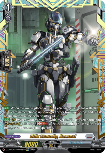 (FFR09) Cardfight Vanguard Knights 0f Rebirth Single: Blitz Security, Varnest [D-Format] (V.2 - Double Frame Rare)  Double Frame Rare
