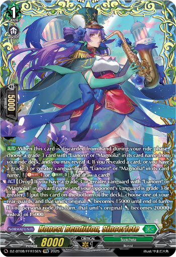 (FFR15) Cardfight Vanguard Knights 0f Rebirth Single: Honest Rendition, Sinceriete [D-Format] (V.2 - Double Frame Rare)  Double Frame Rare