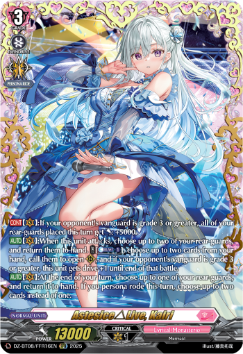 (FFR16) Cardfight Vanguard Knights 0f Rebirth Single: Astesice△Live, Kairi [D-Format] (V.2 - Double Frame Rare)  Double Frame Rare