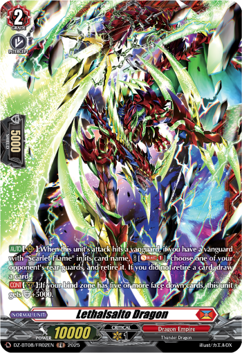 (FR02) Cardfight Vanguard Knights 0f Rebirth Single: Lethalsalto Dragon [D-Format] (V.2 - Frame Rare)  Frame Rare