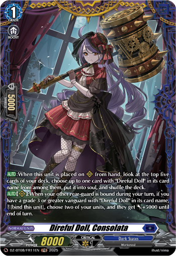 (FR11) Cardfight Vanguard Knights 0f Rebirth Single: Direful Doll, Consolata [D-Format] (V.2 - Frame Rare)  Frame Rare