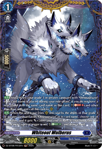 (FR12) Cardfight Vanguard Knights 0f Rebirth Single: Whiteout Wulberus [D-Format] (V.2 - Frame Rare)  Frame Rare