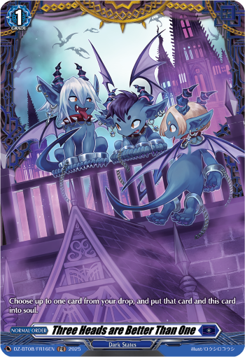 (FR16) Cardfight Vanguard Knights 0f Rebirth Single: Three Heads are Better Than One [D-Format] (V.2 - Frame Rare)  Frame Rare