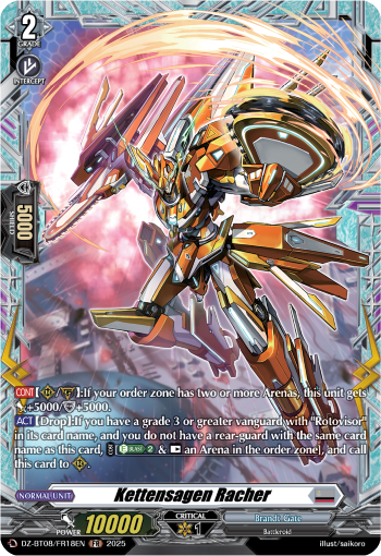 (FR18) Cardfight Vanguard Knights 0f Rebirth Single: Kettensagen Racher [D-Format] (V.2 - Frame Rare)  Frame Rare