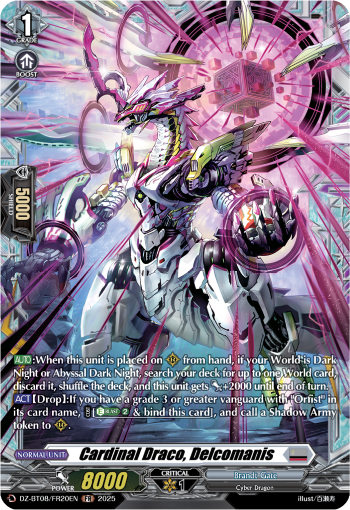 (FR20) Cardfight Vanguard Knights 0f Rebirth Single: Cardinal Draco, Delcomanis [D-Format] (V.2 - Frame Rare)  Frame Rare