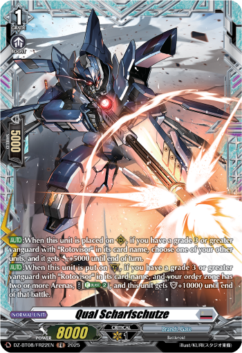 (FR22) Cardfight Vanguard Knights 0f Rebirth Single: Qual Scharfschutze [D-Format] (V.2 - Frame Rare)  Frame Rare