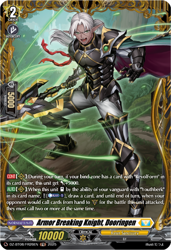 (FR26) Cardfight Vanguard Knights 0f Rebirth Single: Armor Breaking Knight, Dooringen [D-Format] (V.2 - Frame Rare)  Frame Rare