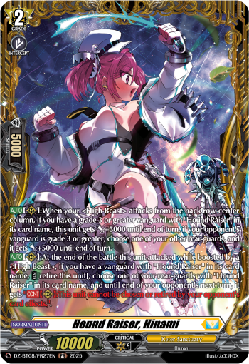 (FR27) Cardfight Vanguard Knights 0f Rebirth Single: Hound Raiser, Hinami [D-Format] (V.2 - Frame Rare)  Frame Rare